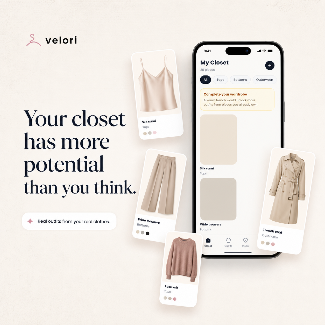 Velori My Closet screen